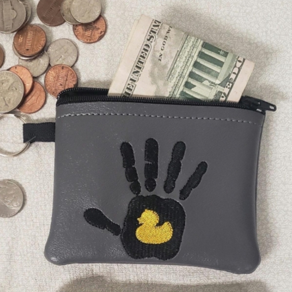 New Embroidered Coin Purse Jeep Wave with Duck- Homemade